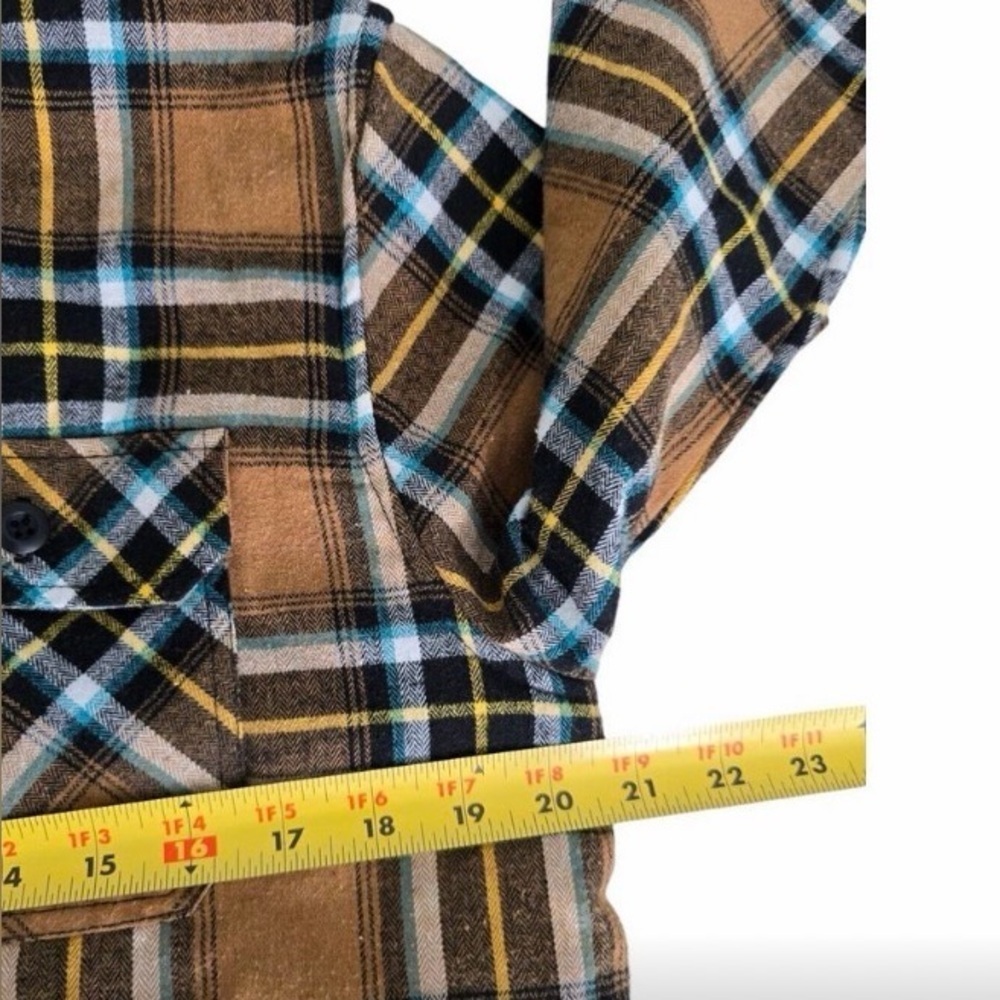 Brown Plaid Flannel Jacket with Hood - Picture 9 of 13